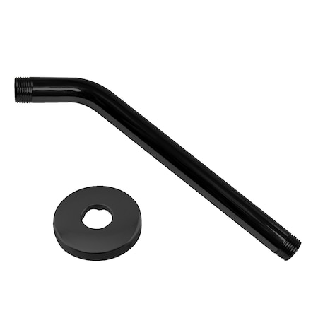 Westbrass 1/2" IPS x 10" Shower Arm in Powdercoated Flat Black D302-1-62